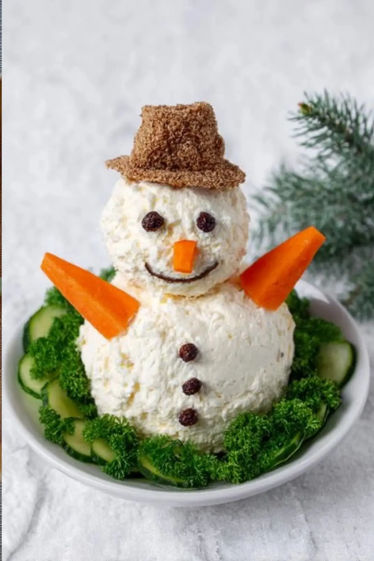 Frischkäse Schneemann