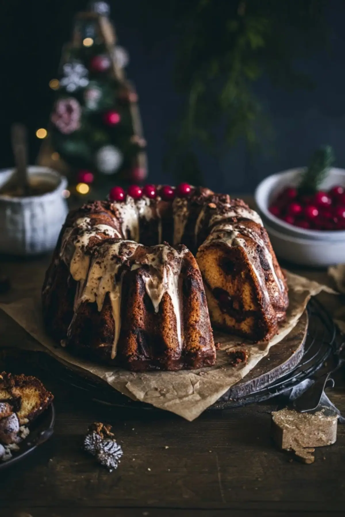 Weihnachts Marmorkuchen mit Kirschen