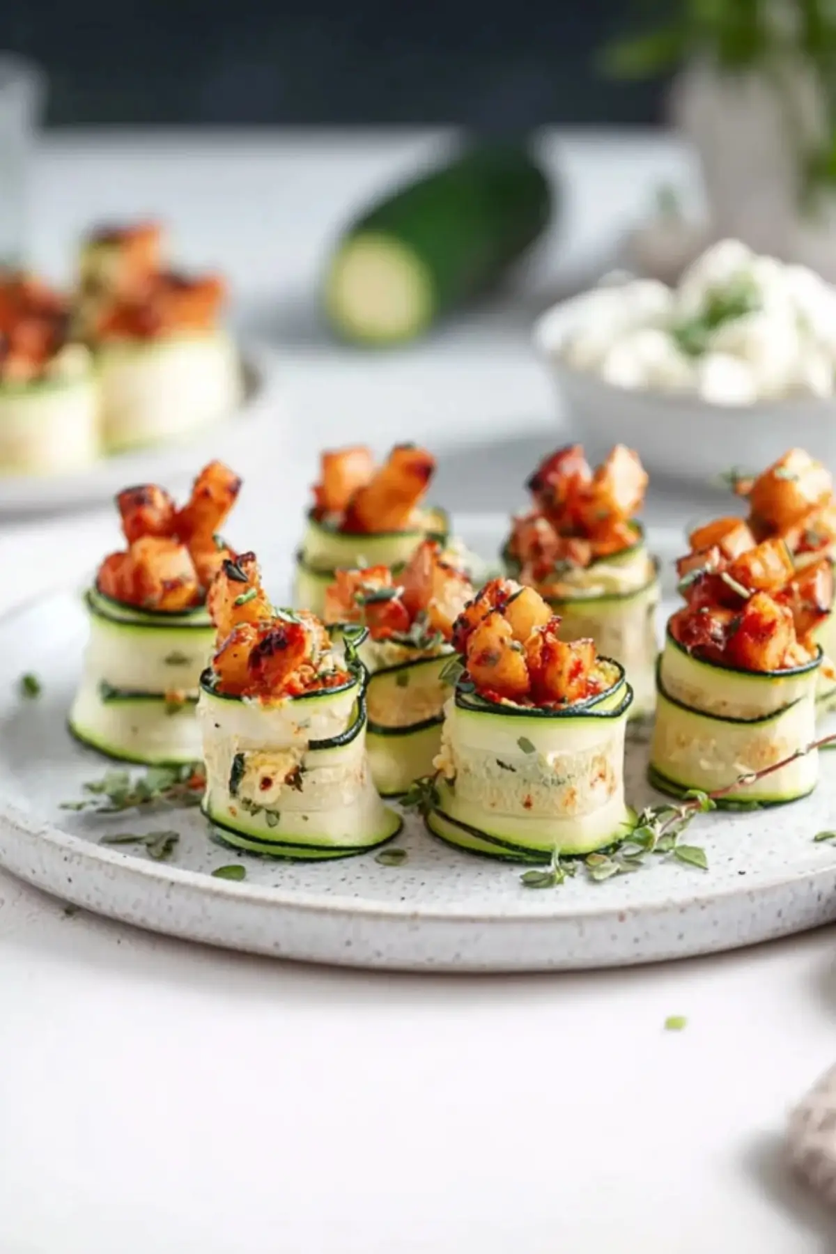Zucchini Frischkäse Röllchen