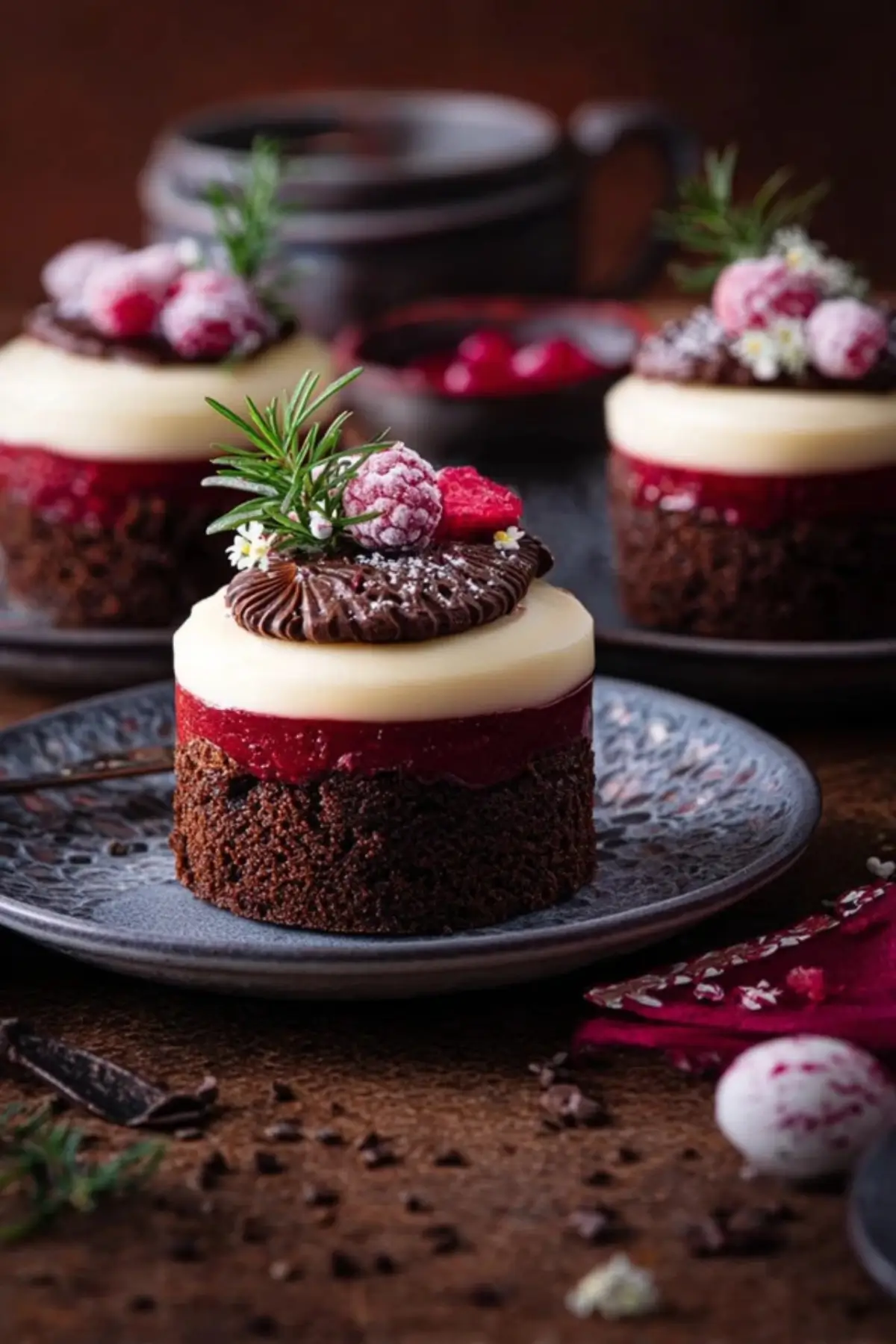 Festliche Törtchen mit Brownie