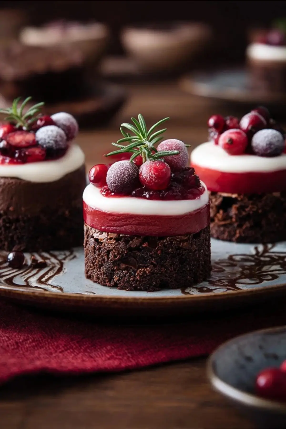 Festliche Törtchen mit Brownie