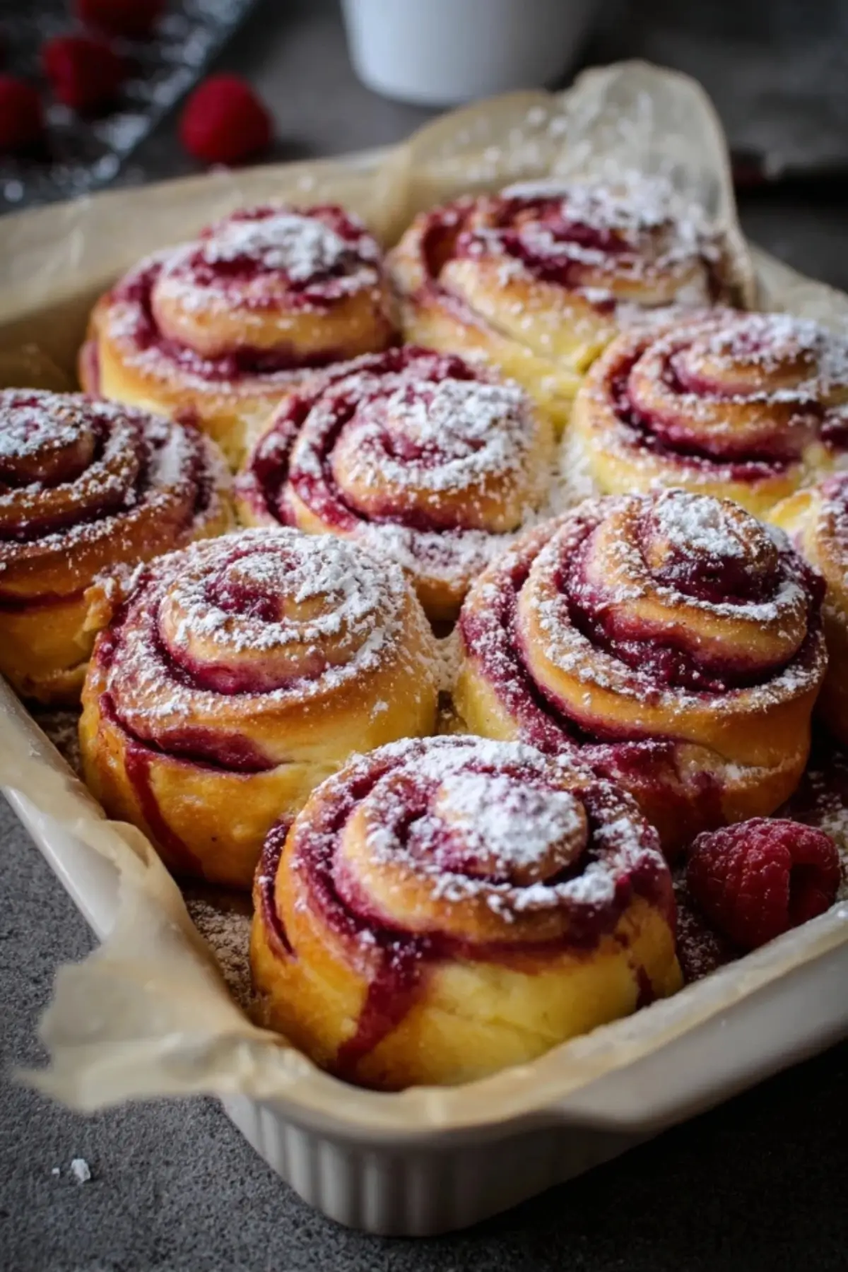 Himbeer Pudding Schnecken