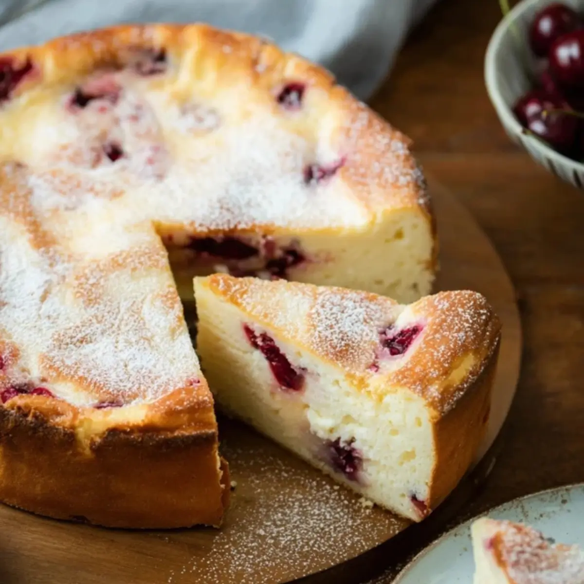 käsekuchen mit kirschen ohne boden
