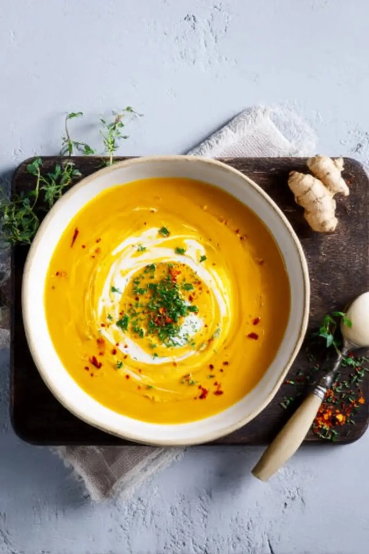 Kürbissuppe mit Möhren und Ingwer