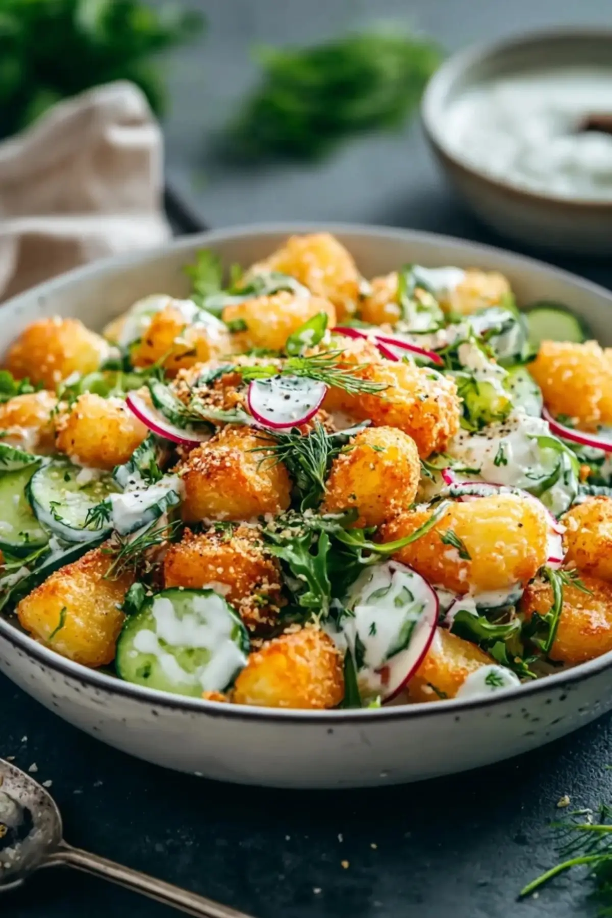 knusprigen Salat mit Joghurt Dressing