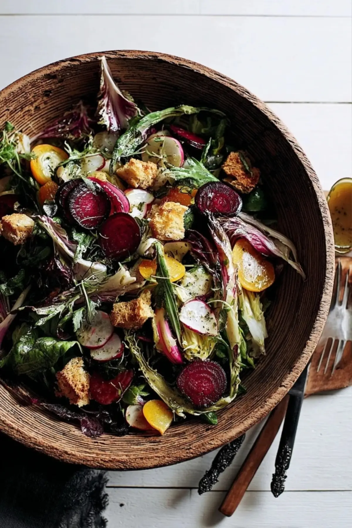 rustikaler Wintersalat mit Sherry Vinaigrette