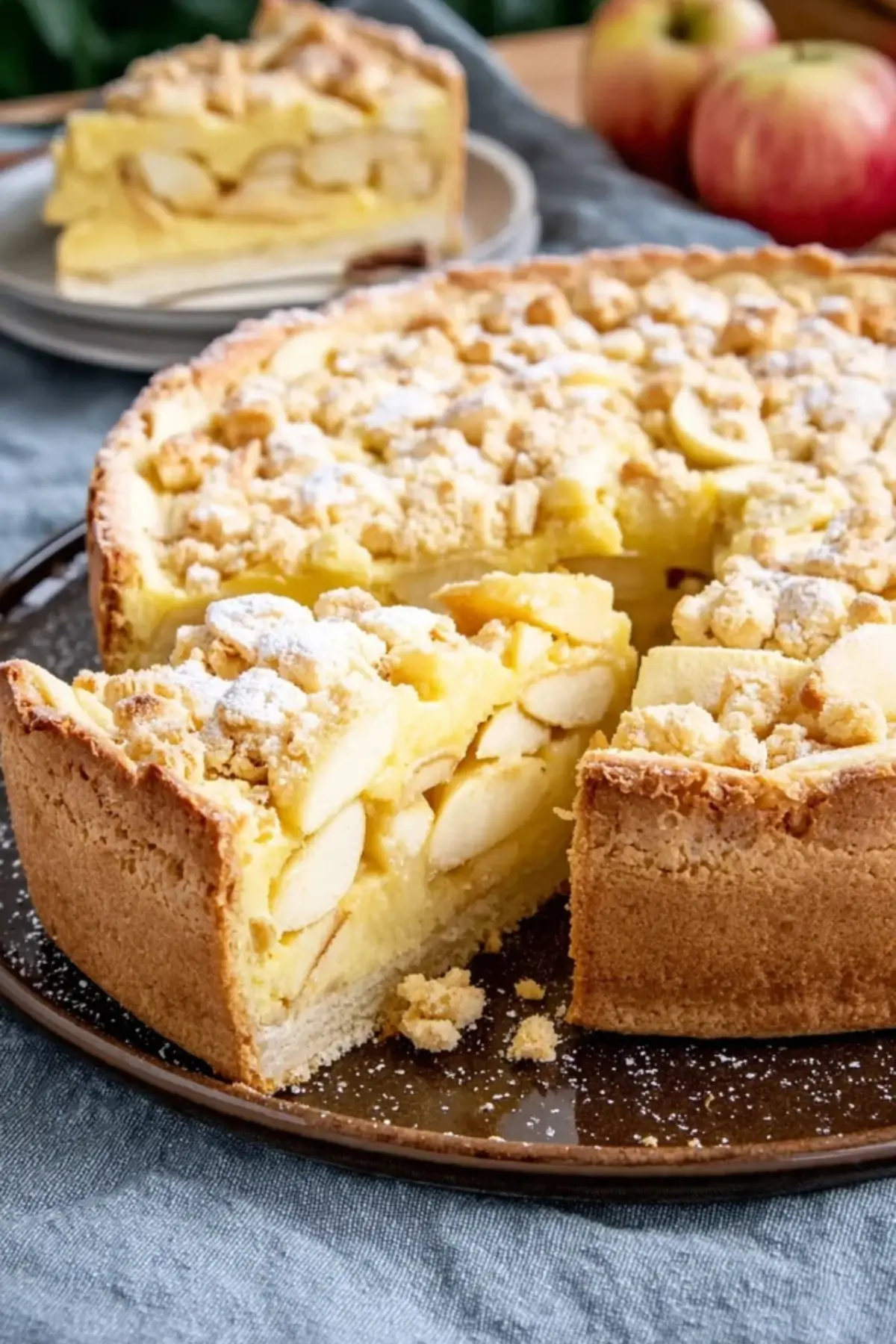 schneller saftiger apfelkuchen mit puddingpulver