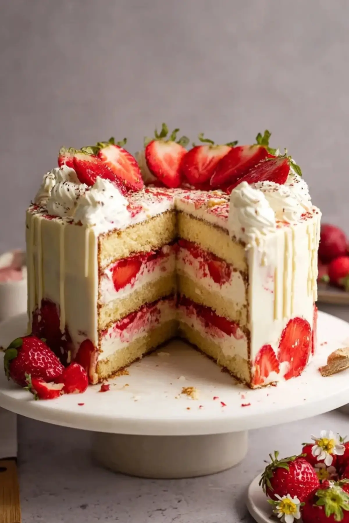 Erdbeer Mascarpone Torte mit weißer Schokolade