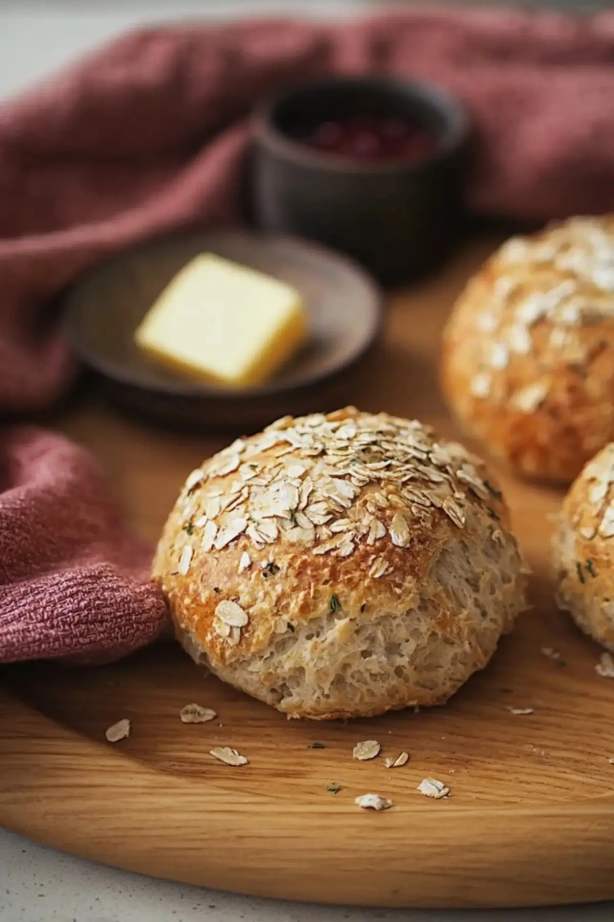 Fluffige Haferflocken Brötchen