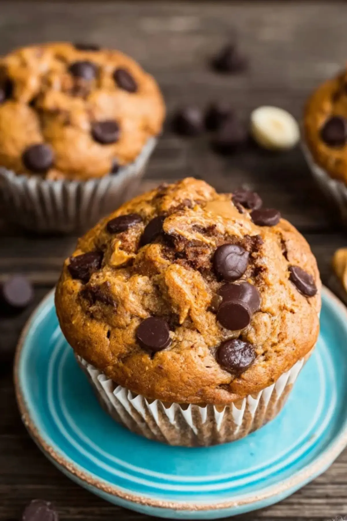 Gesunde Bananen Schoko Muffins mit Erdnussbutter