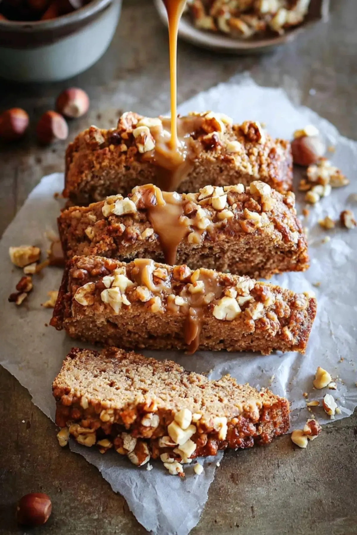 Gesunder Haselnuss Dattelkuchen