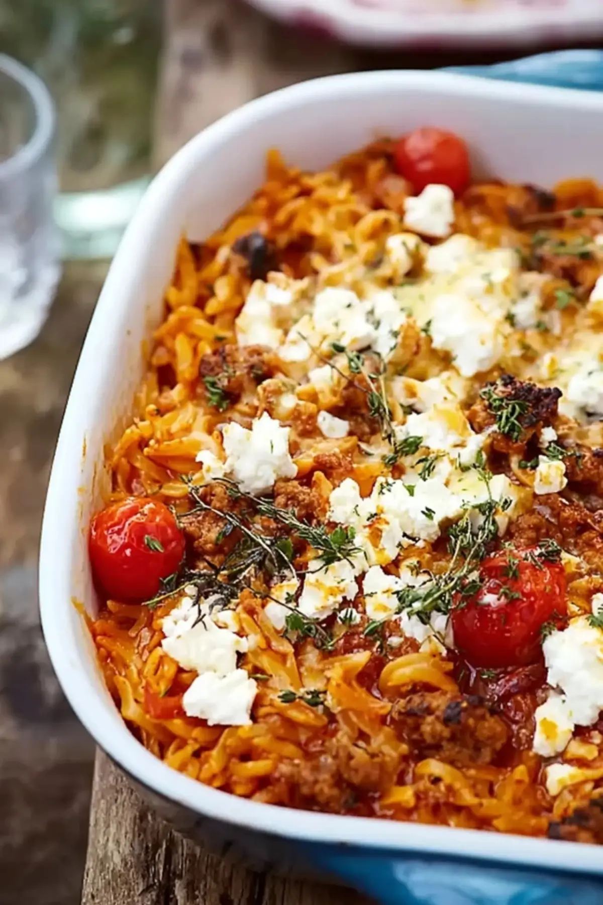 Griechischer Hack Nudel Auflauf mit Feta