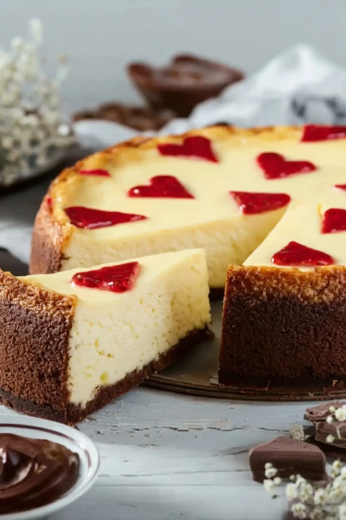 Käsekuchen mit Schokoboden