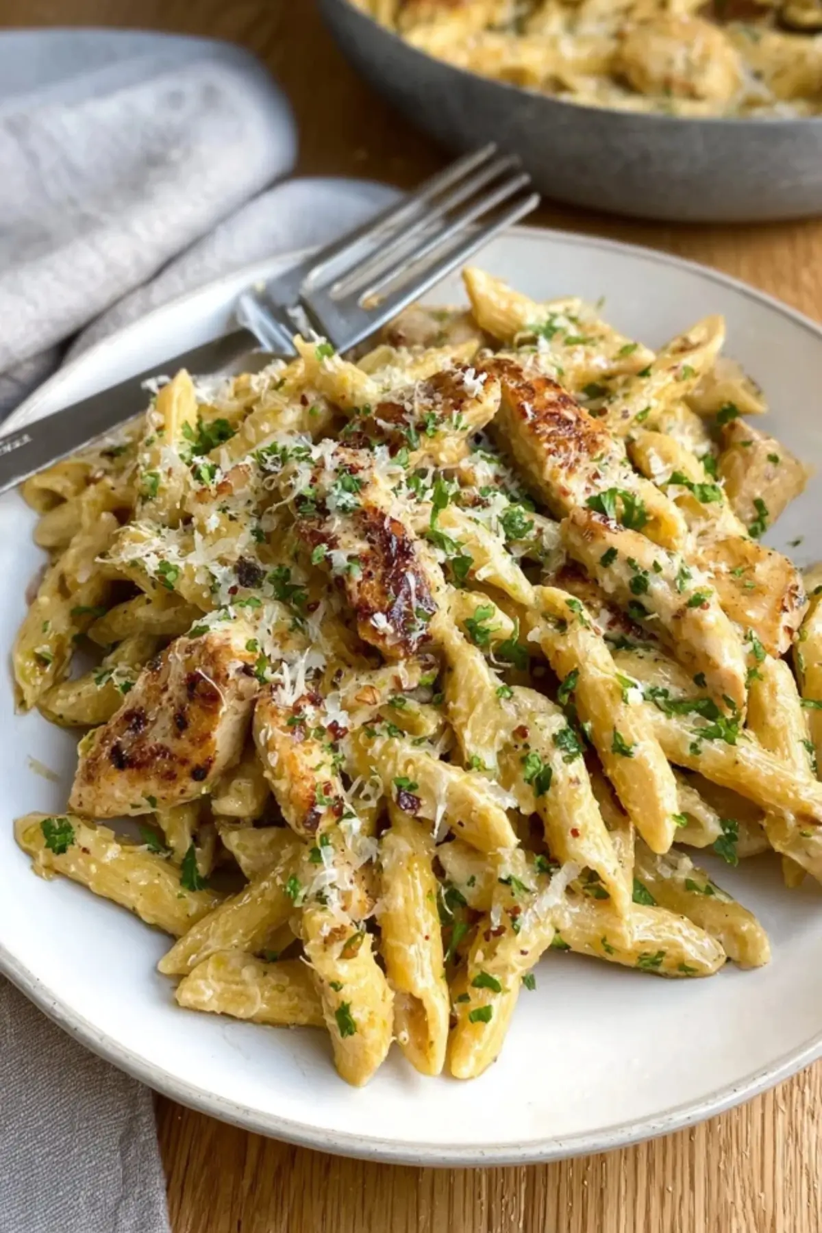 Knoblauch Parmesan Hähnchen Pasta