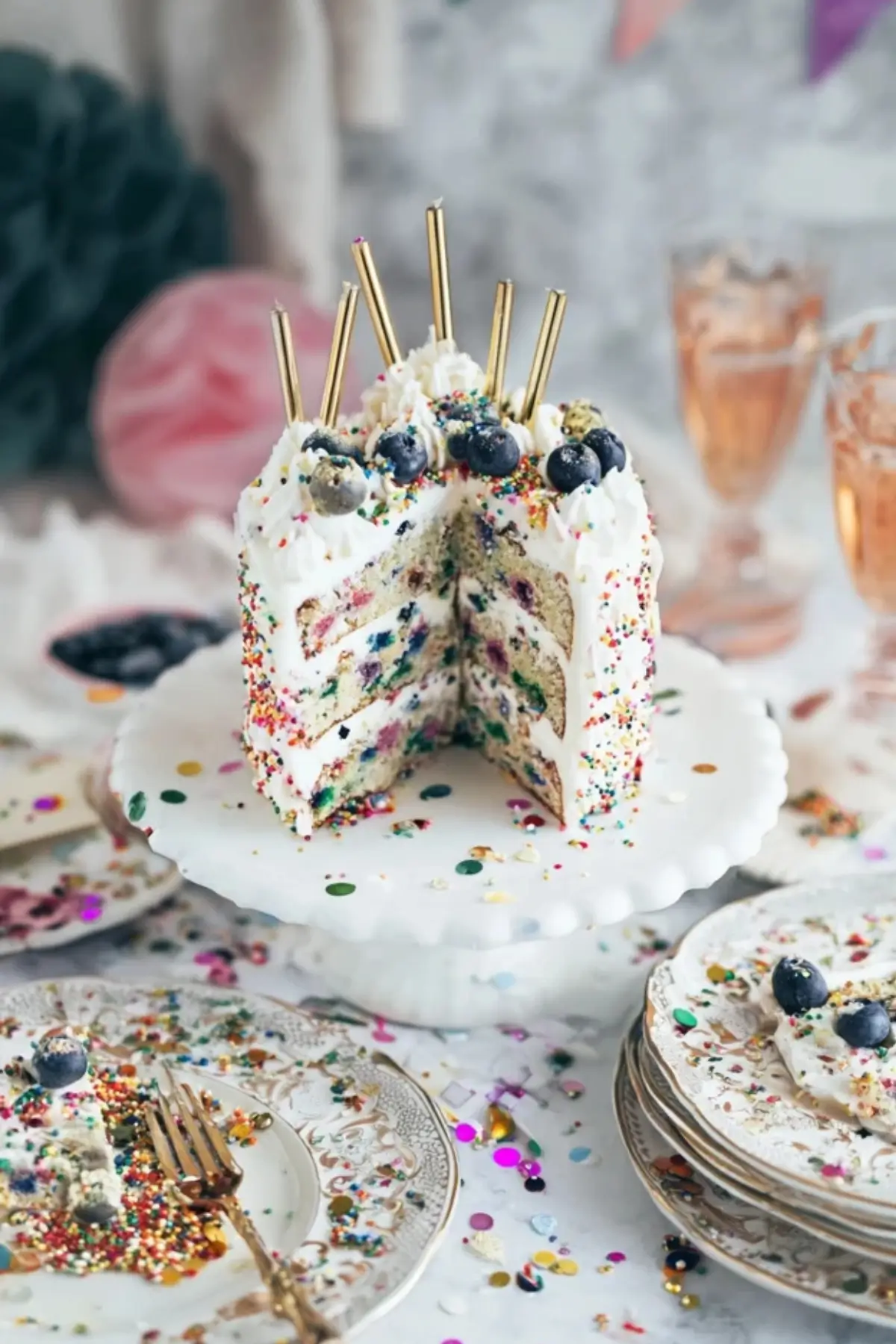 Konfettikuchen zum Geburtstag