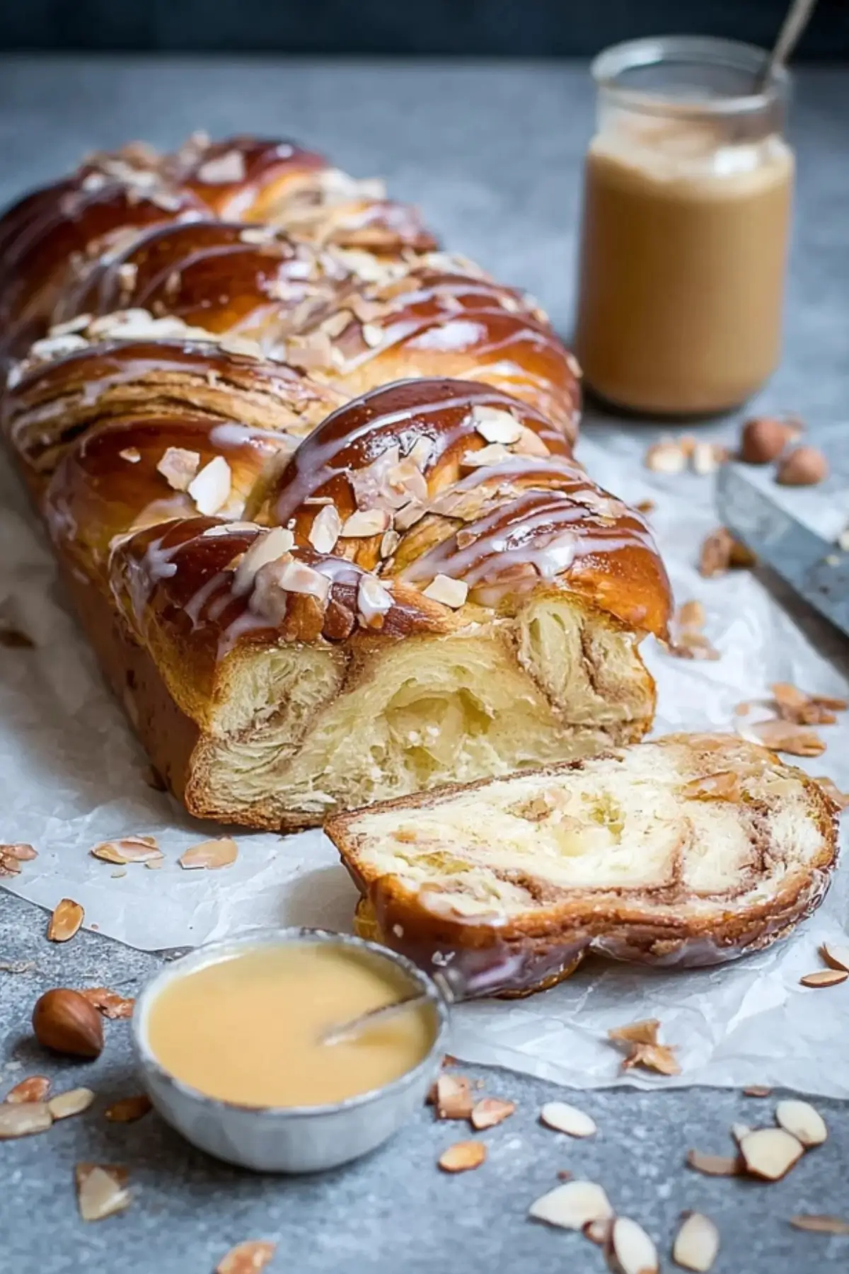 Nusszopf mit Eierlikör und Marzipan