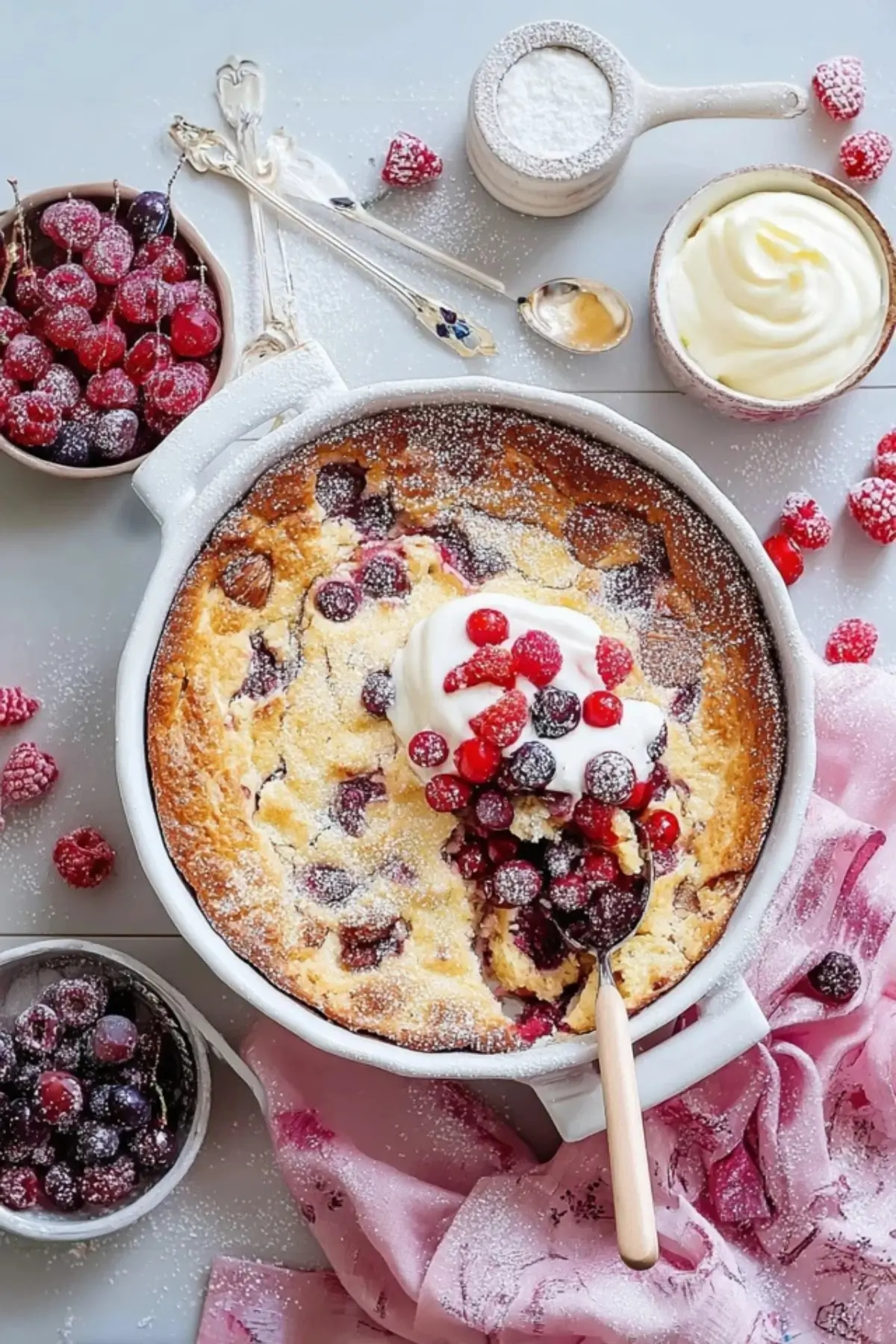 Quark Griess Auflauf mit Obst nach Wahl