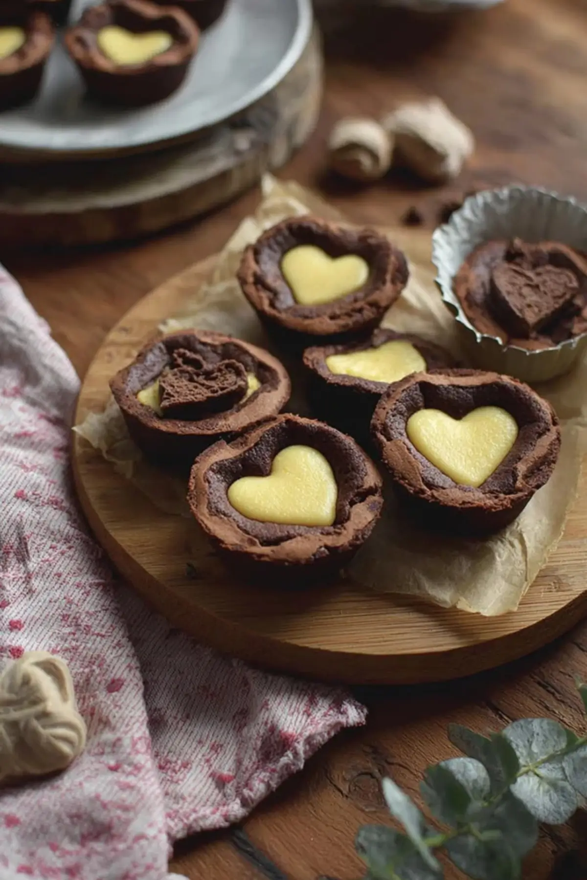 Schoko Herz Cheesecake Muffins