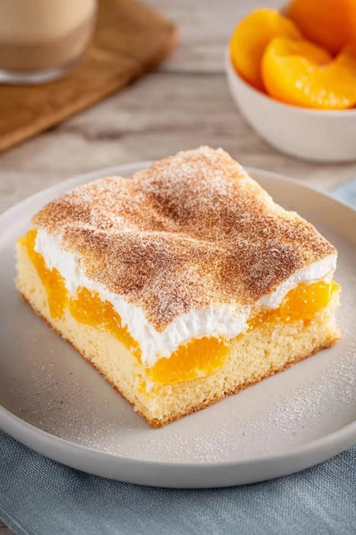 Veganer Fantakuchen mit Mandarinen und Schmand