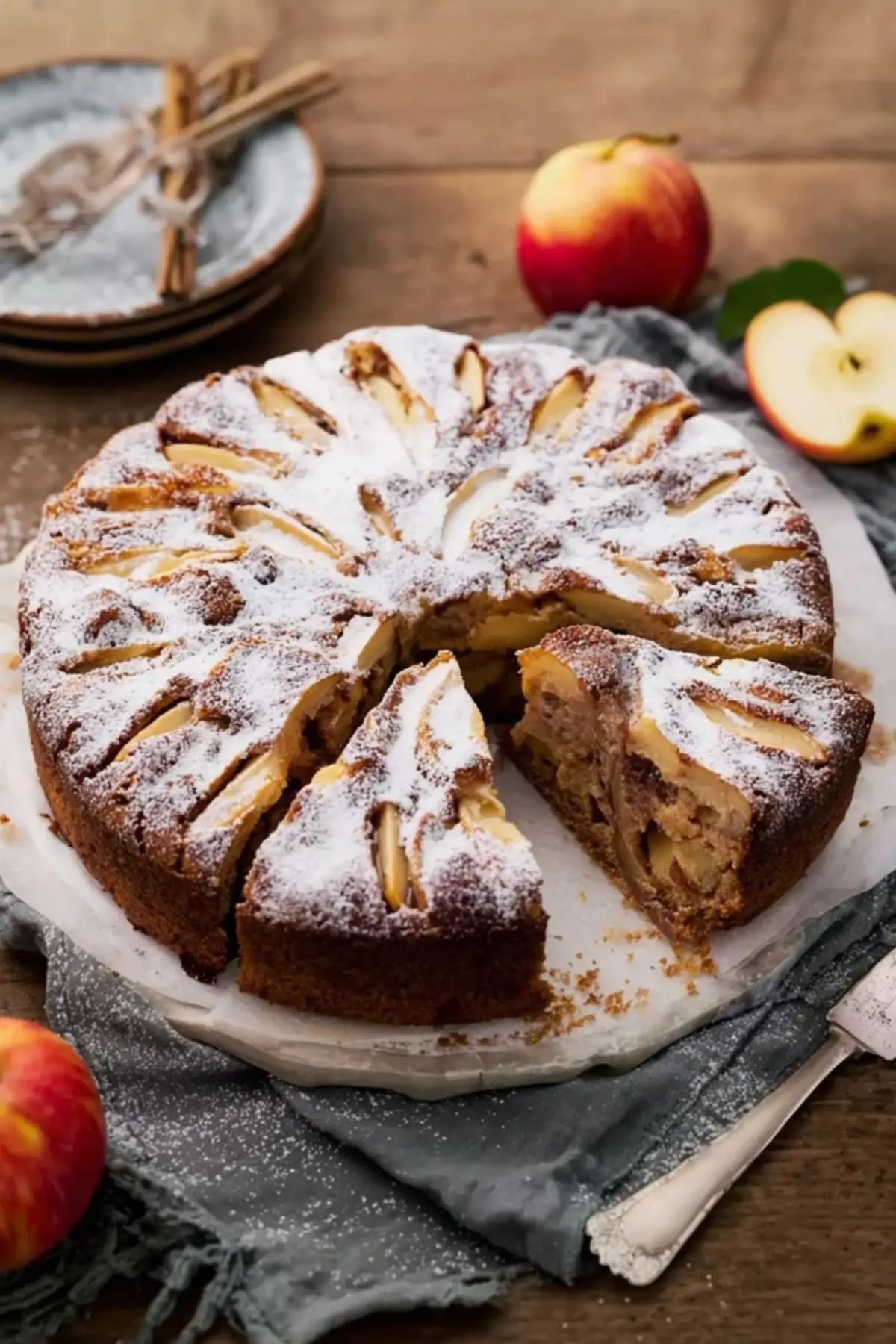 imtschneckenkuchen mit Äpfeln