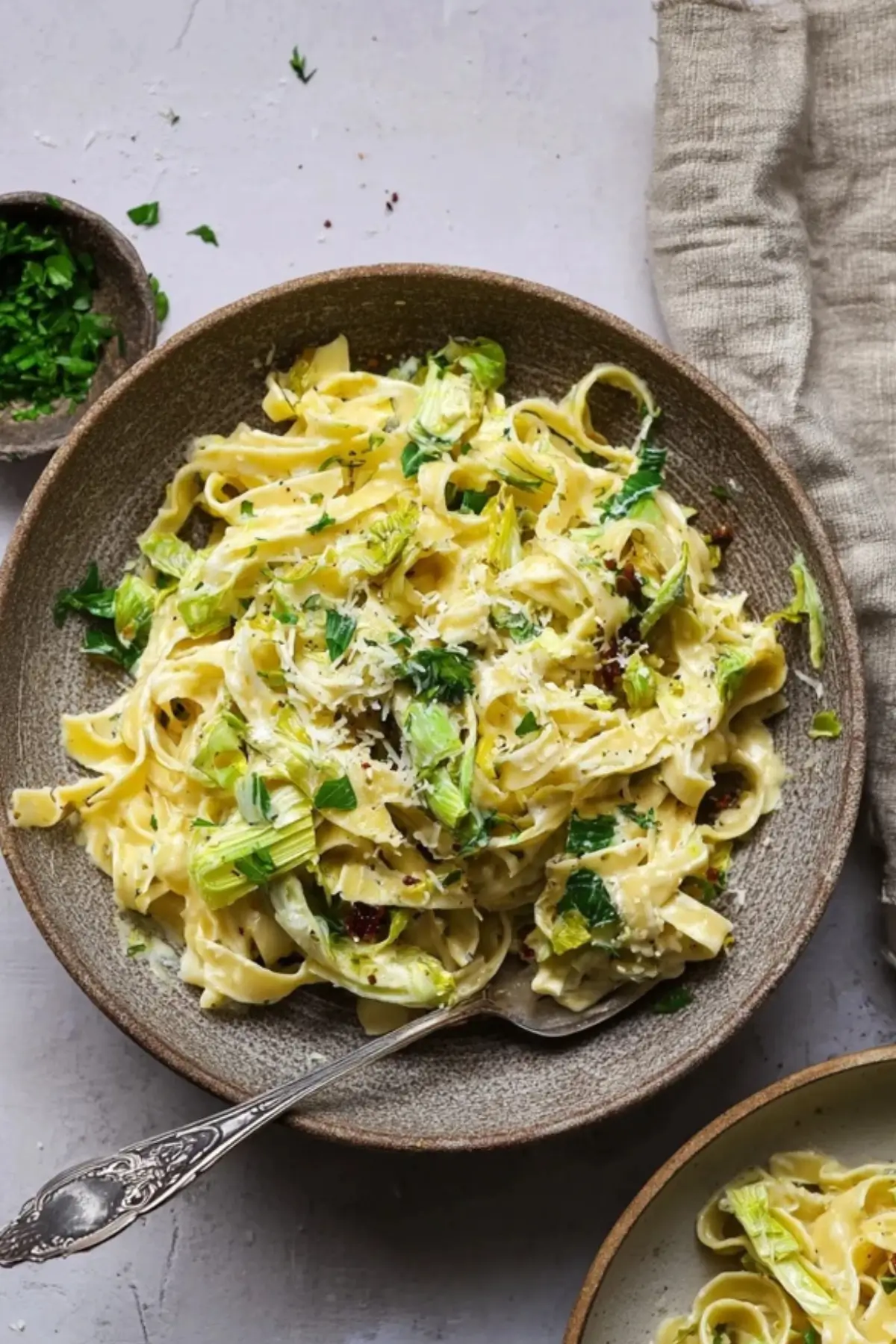 Cremige Vegetarische Lauch Carbonara