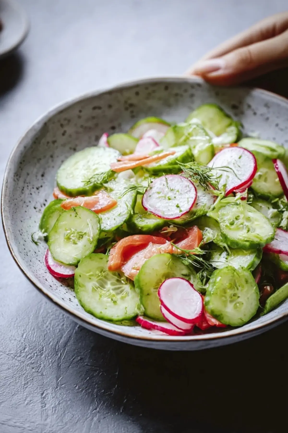 Frischer Gurken Radieschen Salat