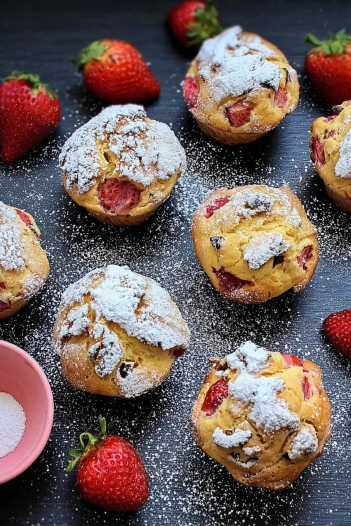 Frischkäse Muffins mit Erdbeeren