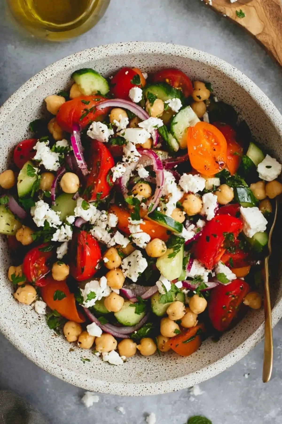 Griechischer Kichererbsensalat