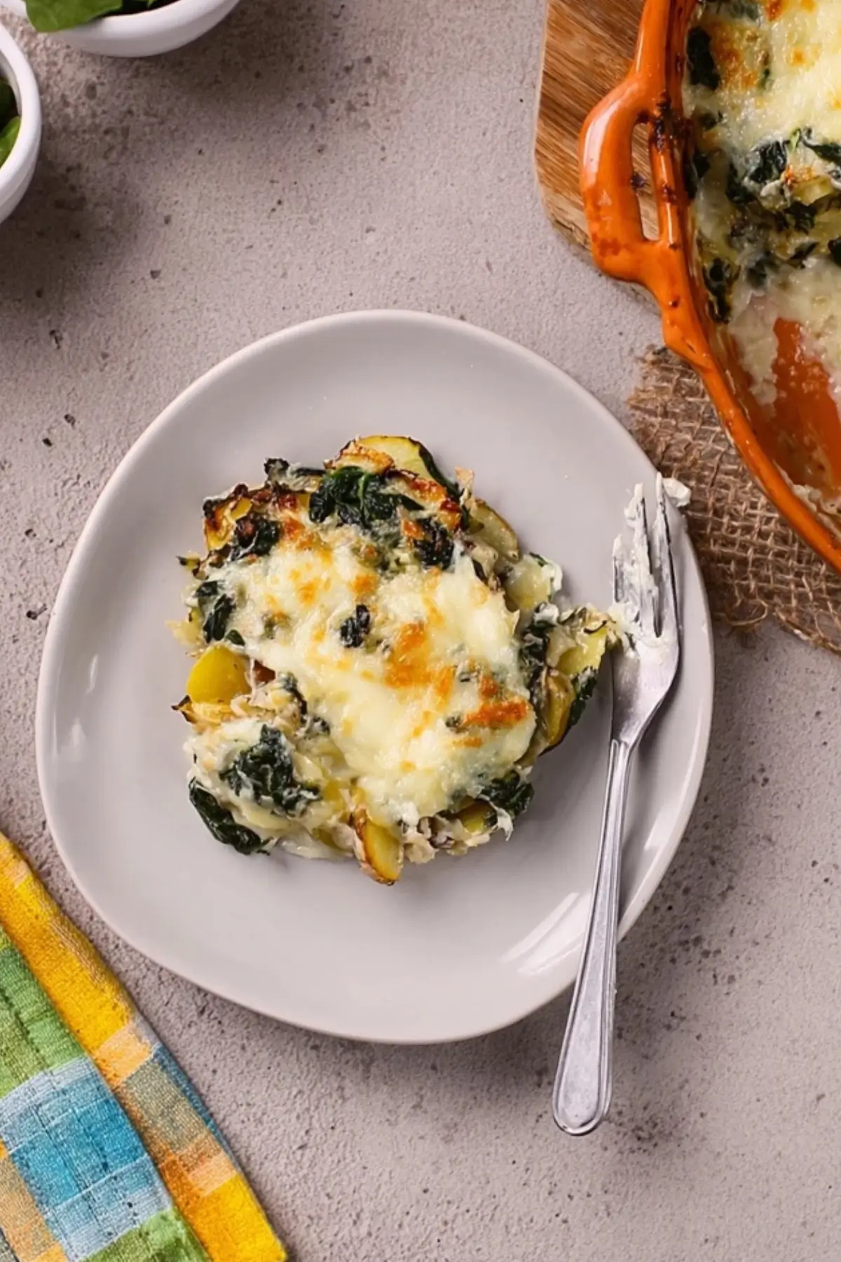 Kartoffel Spinat Gratin