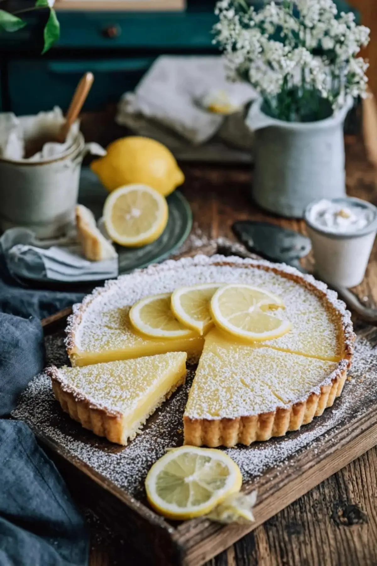 Zitronen Buttermilch Shortbread Tarte