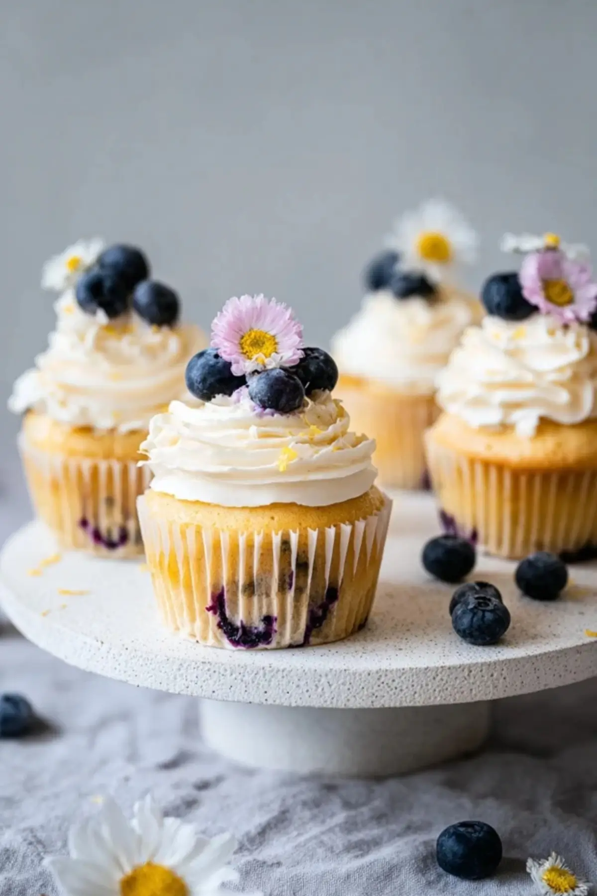Zitronige Blaubeer Cupcakes