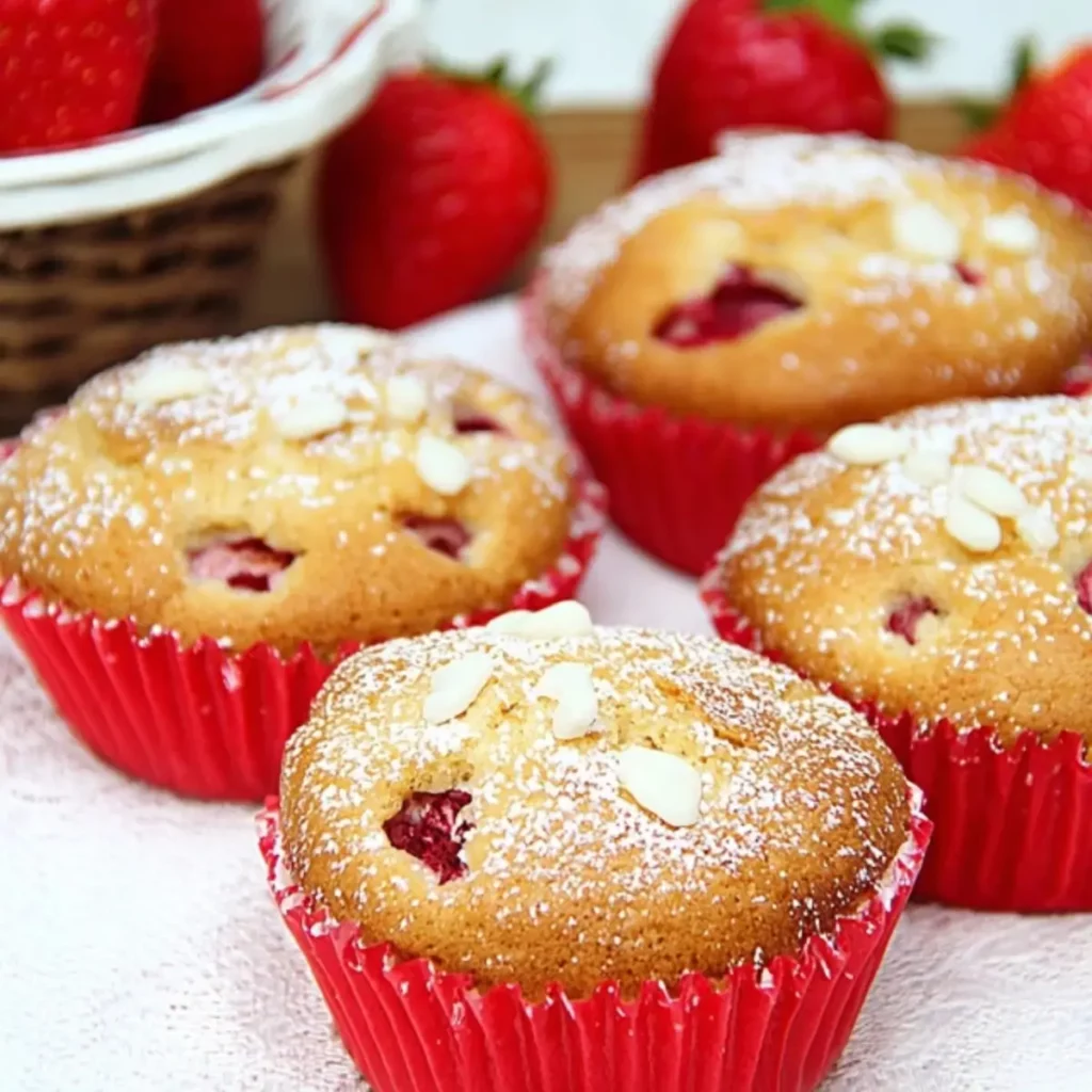Erdbeer Muffins mit weißer Schokolade (1)