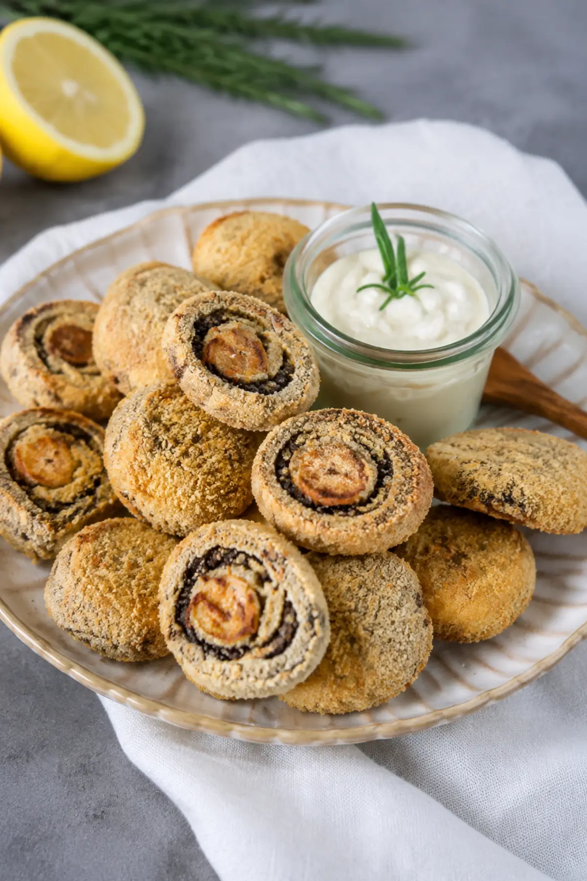 Panierte Champignons aus der Heißluftfritteuse